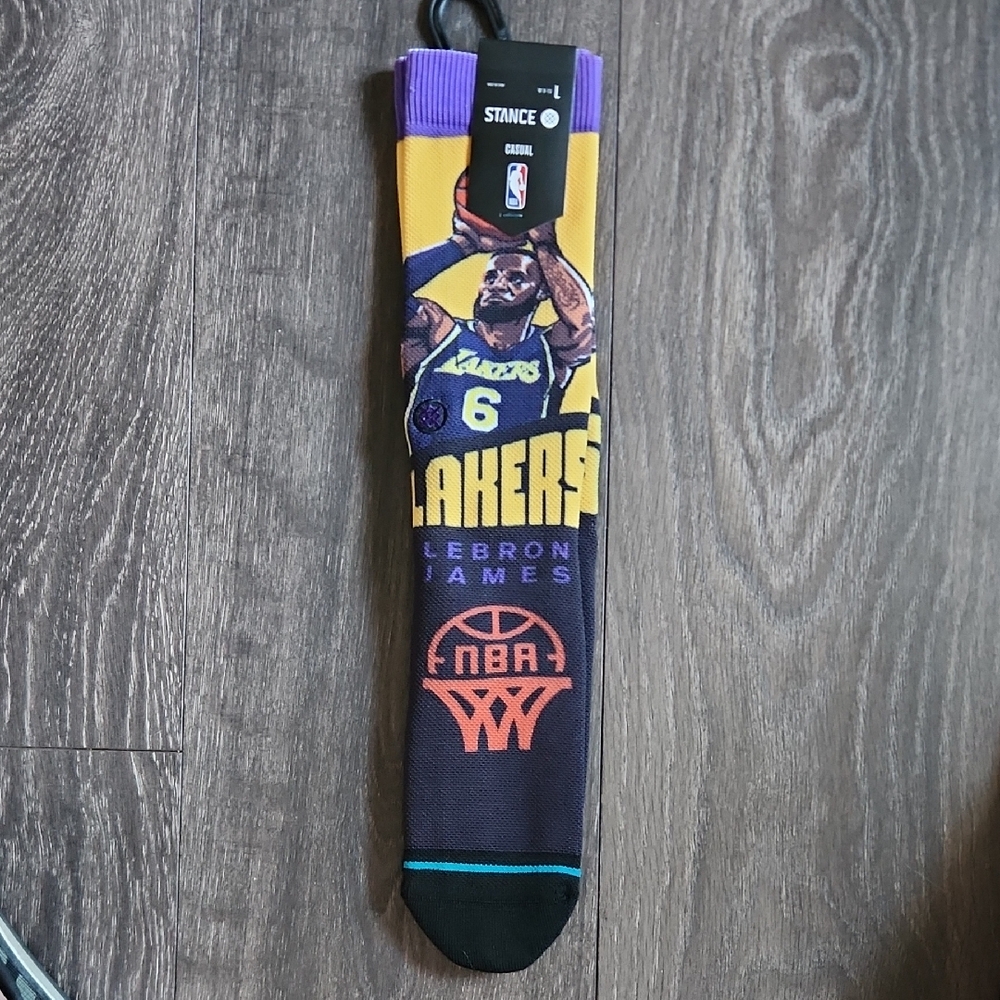 Lebron James Lakers NBA Socks - Black, Purple, Yellow